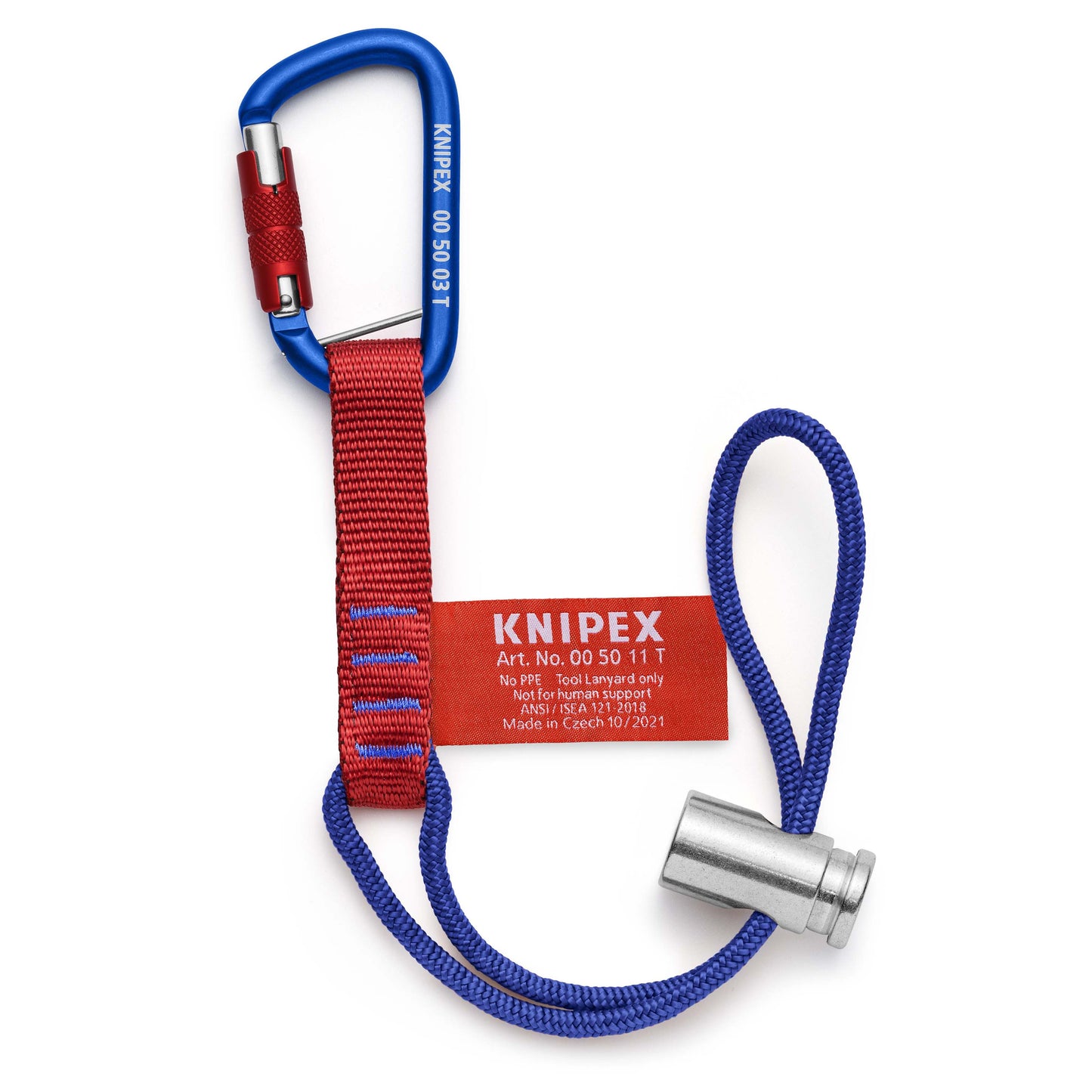 KNIPEX 00 50 13 T BK Cordón de seguridad con mosquetón fijado 186 mm (7.25")