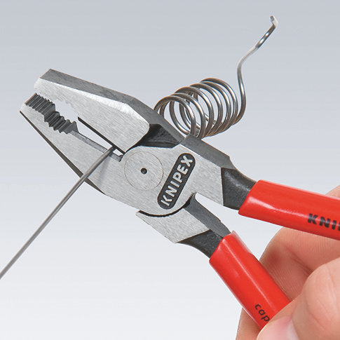 KNIPEX 02 01 180 SB Pinza universal de alta palanca con mangos de plástico pavonada 180 mm (7.25″)