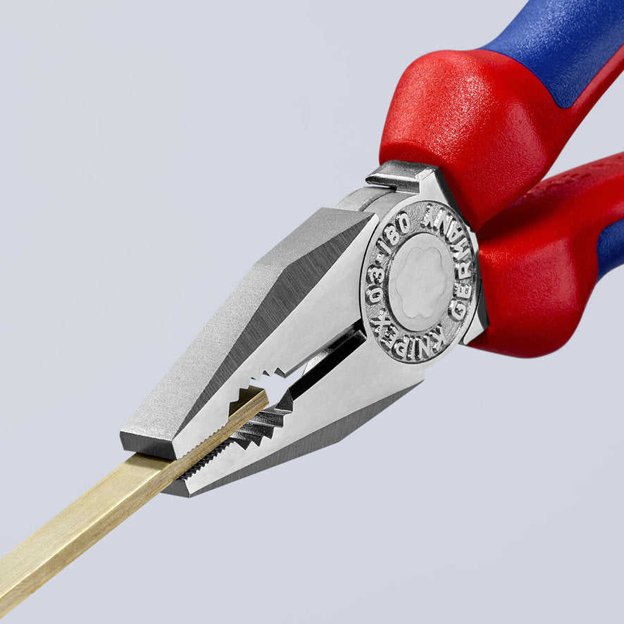 KNIPEX 03 05 180 SB Pinza universal con mangos ergonómicos cromada 180 mm (7.25″)