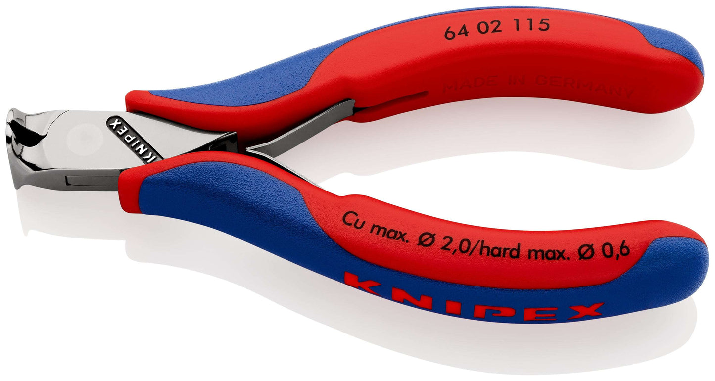 KNIPEX 64 02 115 Pinza de corte frontal para electrónica con mangos ergonómicos pulida 115 mm (4.5'')