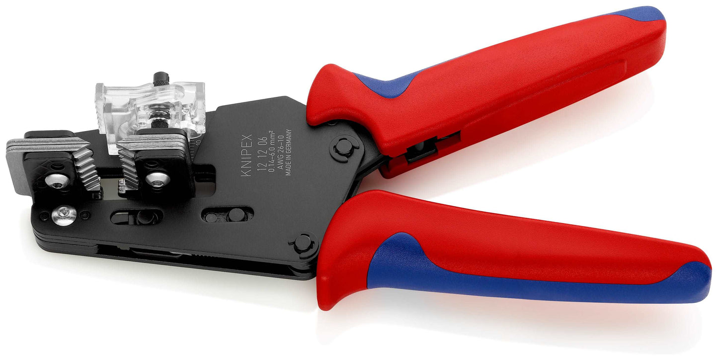 KNIPEX 12 12 06 Pinzas pelacables de precisión Con cuchillas de forma precisa Con fundas en dos componentes bruñido 195 mm