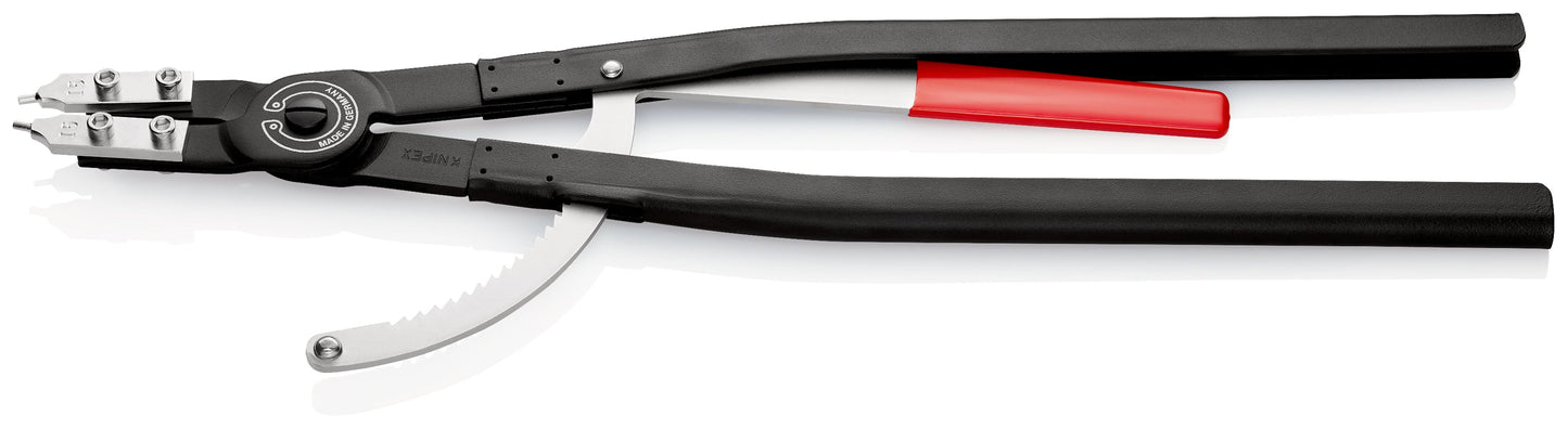 KNIPEX 44 10 J5 Pinza para anillos de retención interiores grandes con puntas rectas mangos sin recubrimiento pintura pulverizada negra 570 mm (22.5'')