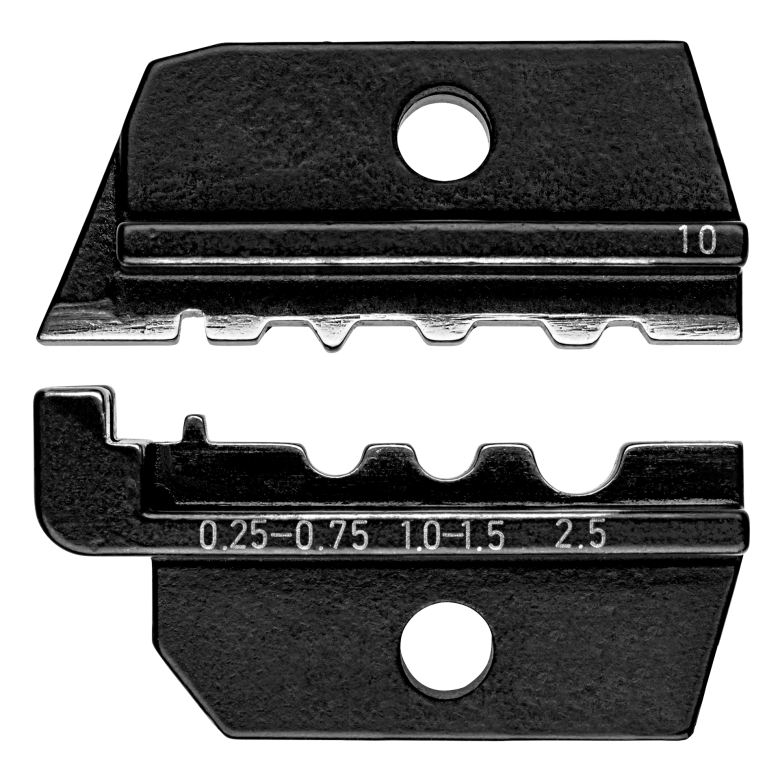 KNIPEX 97 49 10 Mordaza intercambiable para terminales no aislados de tubo y de compresión, así como conectores no aislados de tope y de compresión conforme a DIN 46341