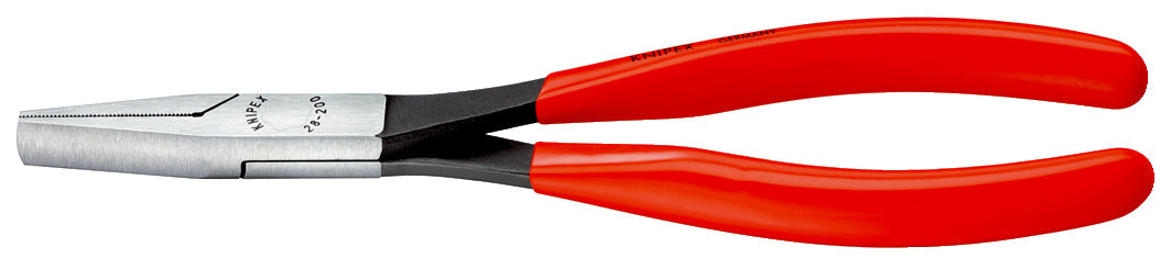 KNIPEX 28 01 200 Pinza de punta larga plana de ensamble con mangos de plástico pavonada 200 mm (8″)