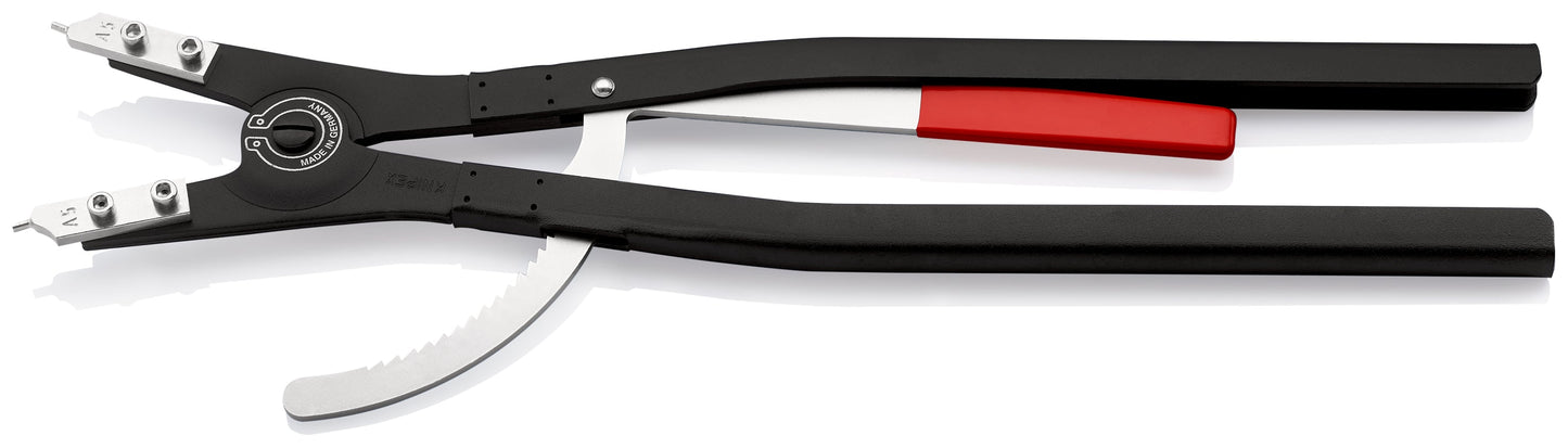 KNIPEX 46 10 A5 Pinza para anillos de retención exteriores grandes con puntas rectas mangos sin recubrimiento pintura pulverizada negra 560 mm (22'')