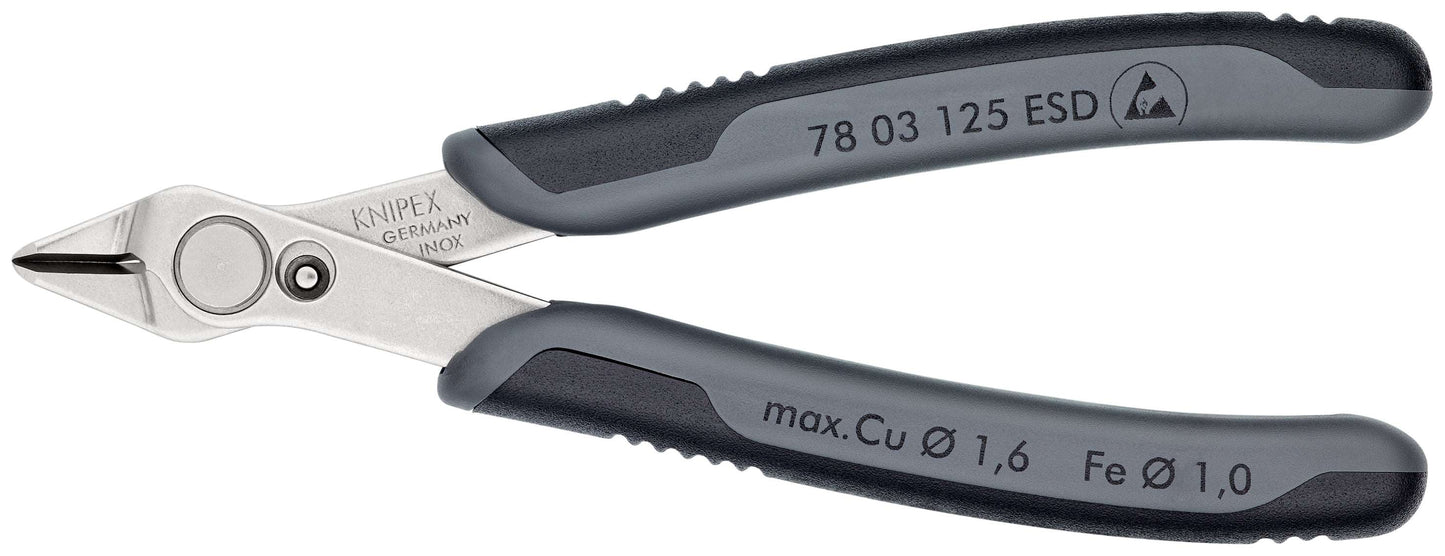 KNIPEX 78 03 125 ESD Electronic Super Knips® ESD con mangos en dos componentes 125 mm
