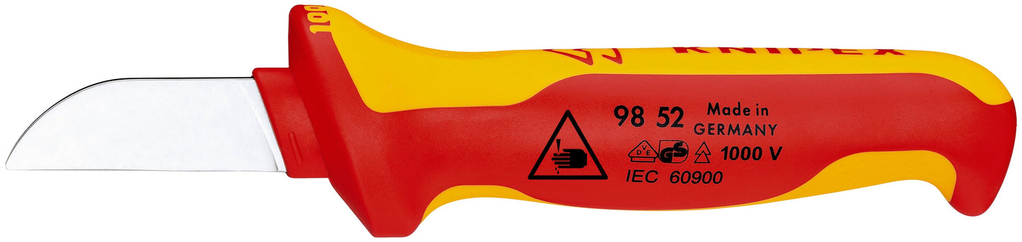 KNIPEX 98 52 Cuchillo pelacables recto aislado con mango ergonómico 1000V 190 mm (7.5'')