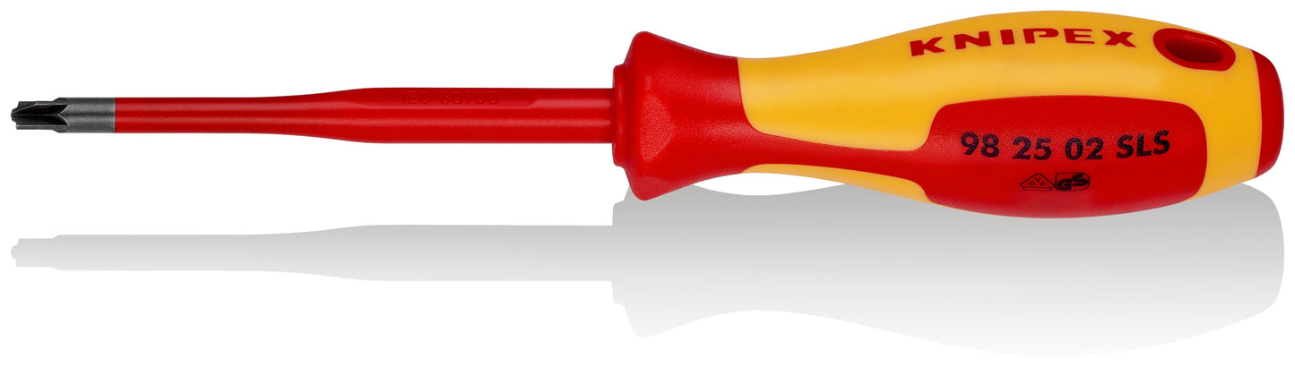 KNIPEX 98 25 02 SLS Desarmador de cruz Pozidriv (Slim) Plus/Minus aislado PZ/S 2 con mango ergonómico 1000V bruñido 212 mm (8.25'')
