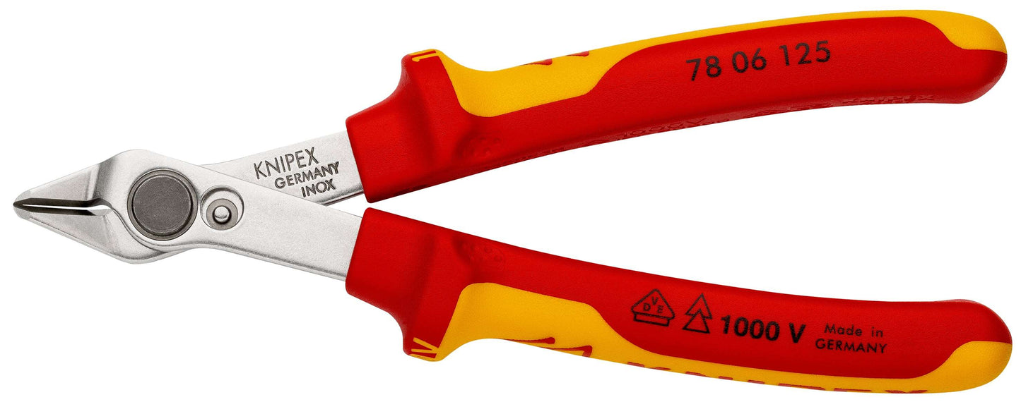 KNIPEX 78 06 125 Electronic Super Knips® VDE aislados con mangos en dos componentes, según norma VDE 125 mm