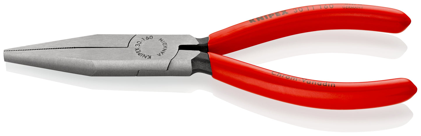 KNIPEX 30 11 160 SB Pinza de punta larga plana con mangos de plástico pavonada 160 mm (6.25″)