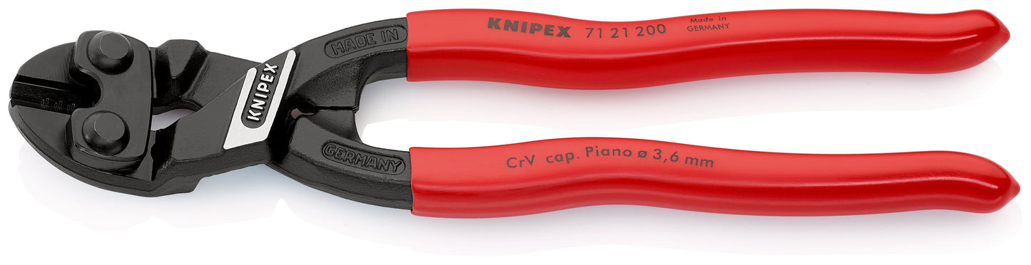 KNIPEX 71 21 200 SB CoBolt® Cortapernos compacto con mangos de plástico acabado pavonado 200 mm