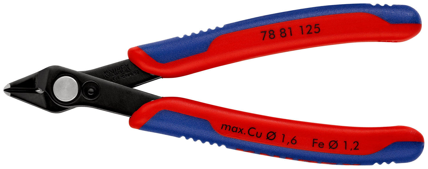 KNIPEX 78 81 125 Pinza para electrónica Super Knips con mangos ergonómicos pulida 125 mm (5'')