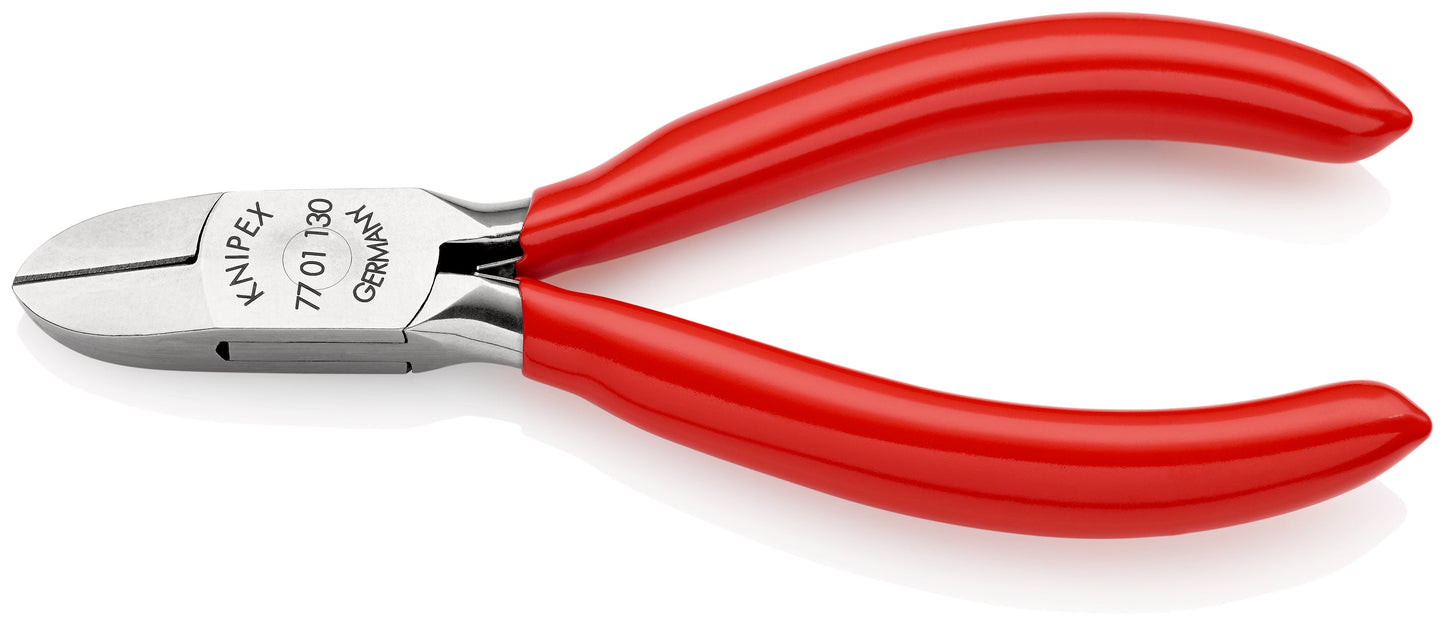 KNIPEX 77 01 130 Pinza de corte diagonal para electrónica con mangos de plástico pulido espejo 130 mm (5'')