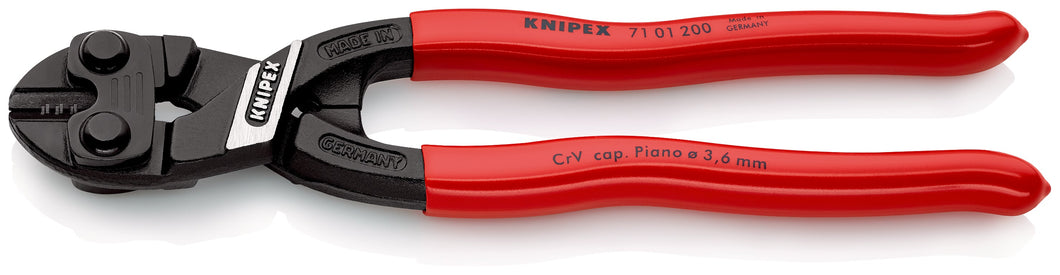KNIPEX 71 01 200 SB CoBolt© Cortapernos compacto recubierto de plástico acabado pavonado 200 mm