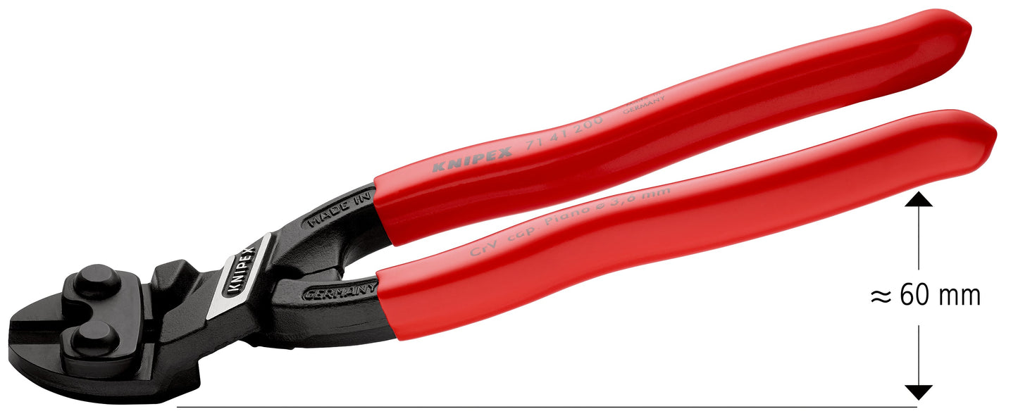 KNIPEX 71 41 200 CoBolt® Cortapernos compacto con mangos de plástico acabado pavonado 200 mm