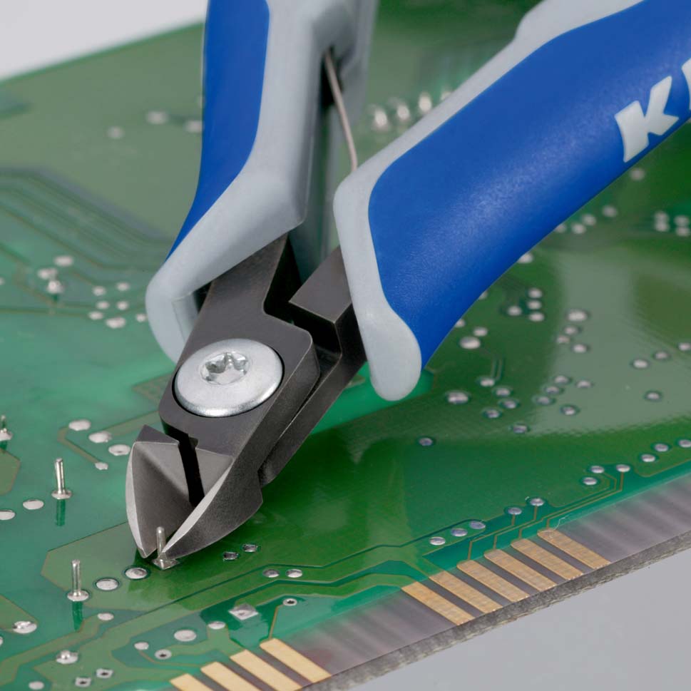 KNIPEX 79 32 125 SB Pinzas de precisión de corte diagonal para electrónica Con fundas en dos componentes bruñido 125 mm
