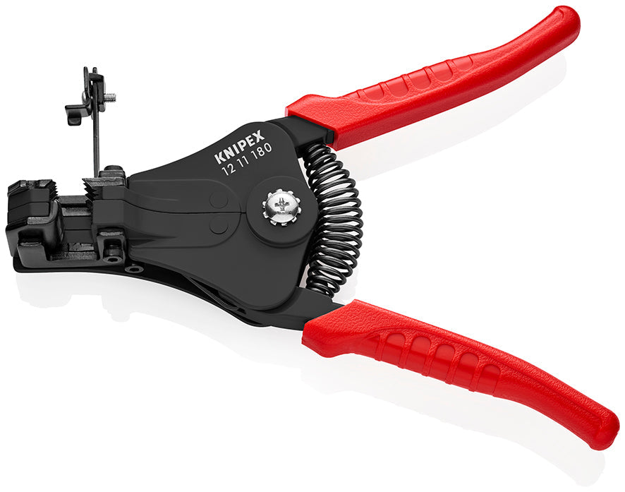 KNIPEX 12 11 180 Pinza pelacables con cuchillas adaptadas con mangos de plástico lacado negro 180 mm (7.25″)