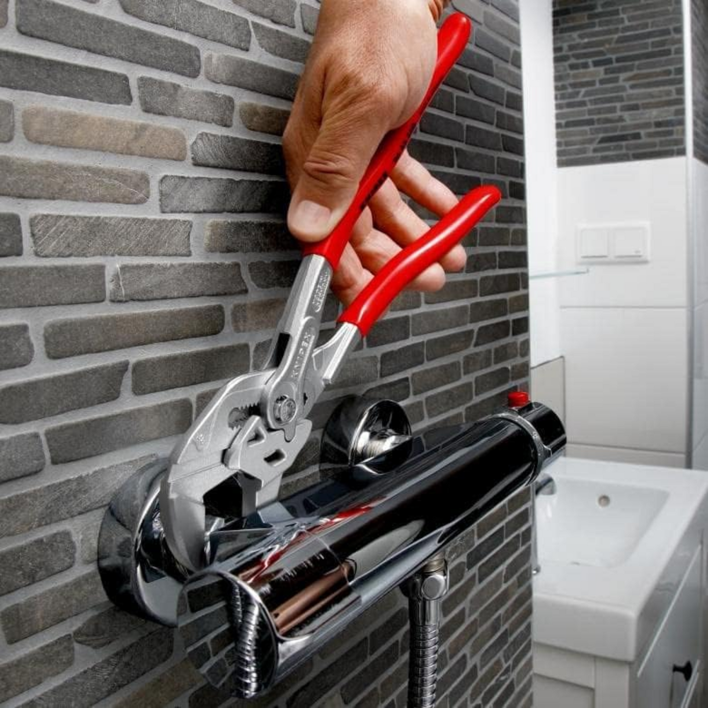 KNIPEX 86 43 250 Pinza de extensión y llave en una sola herramienta mangos en ángulo de 15º 250 mm (10″)