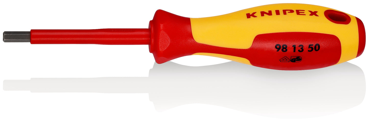 KNIPEX 98 13 50 Desarmador allen aislado 5 mm con mango ergonómico 1000V bruñido 187 mm (7.25'')