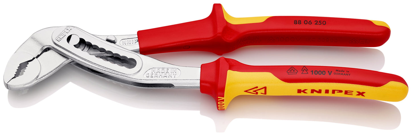 KNIPEX 88 06 250 SB Alligator© Pinzas de extensión aislados con mangos en dos componentes, según norma VDE cromado 250 mm
