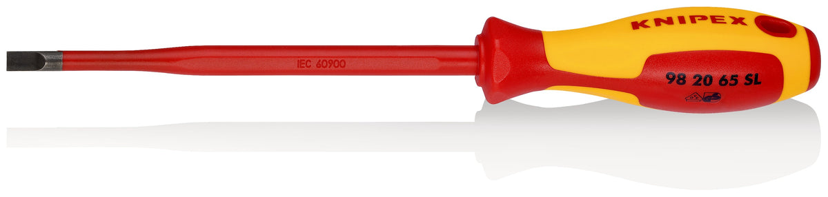 KNIPEX 98 20 65 SL Desarmador plano (Slim) aislado con mango ergonómico 1000V bruñido 262 mm (10.25'')