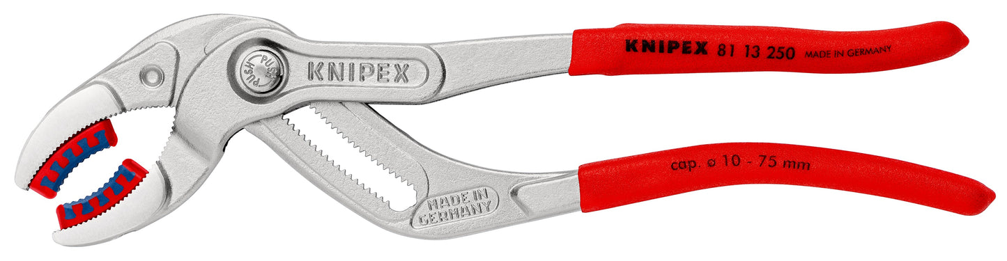 KNIPEX 81 13 250 SB Pinzas para tuberías y racores con mangos de plástico antideslizante cromado 250 mm