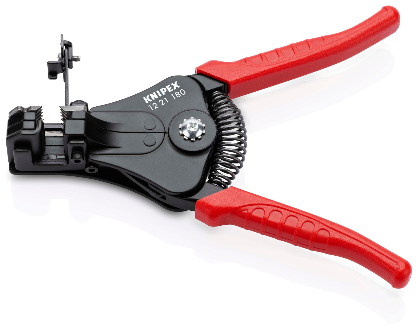 KNIPEX 12 21 180 Pinza pelacables con cuchillas adaptadas con mangos de plástico lacado negro 180 mm (7.25″)