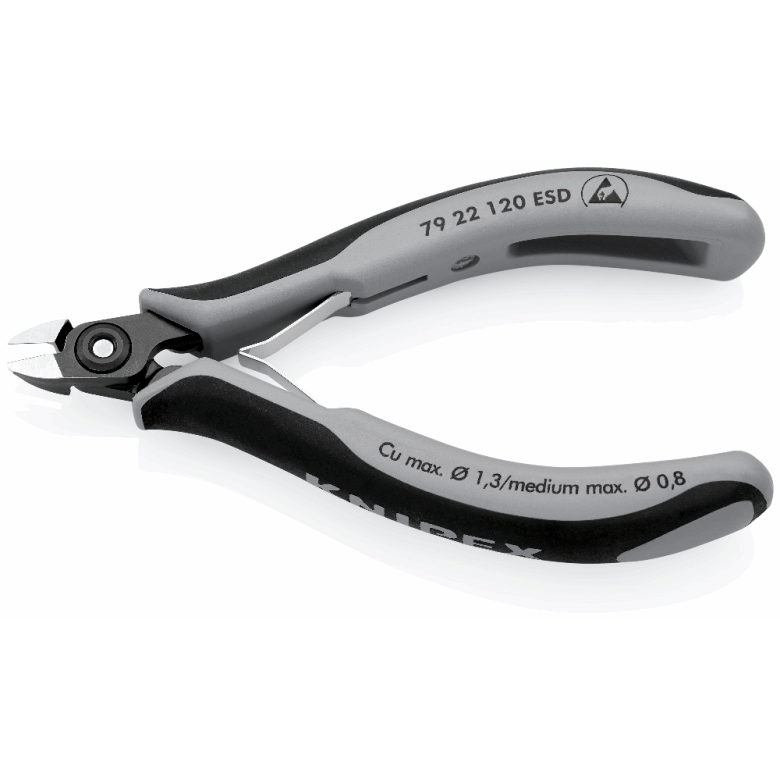 KNIPEX 79 22 120 ESD Pinzas de precisión de corte diagonal para electrónica ESD 120 mm