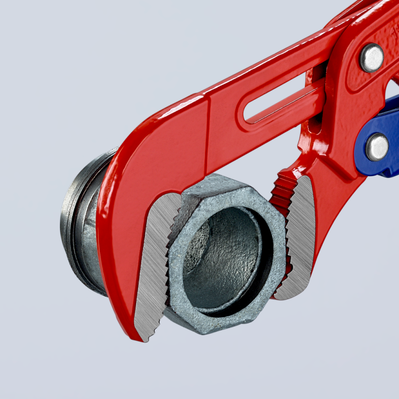KNIPEX 83 60 015 Llave para tubos en forma de "S" con ajuste rápido recubierto de pintura pulverizada, roja 420 mm