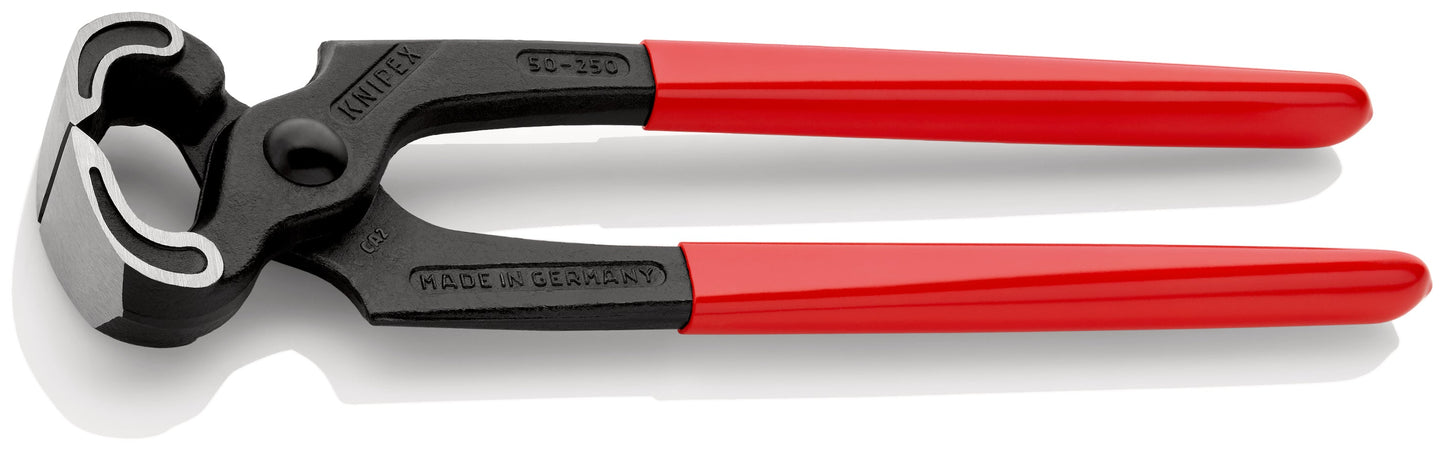KNIPEX 50 01 250 SB Tenaza para carpintero de corte frontal con mangos de plástico pavonada 250 mm (10'')