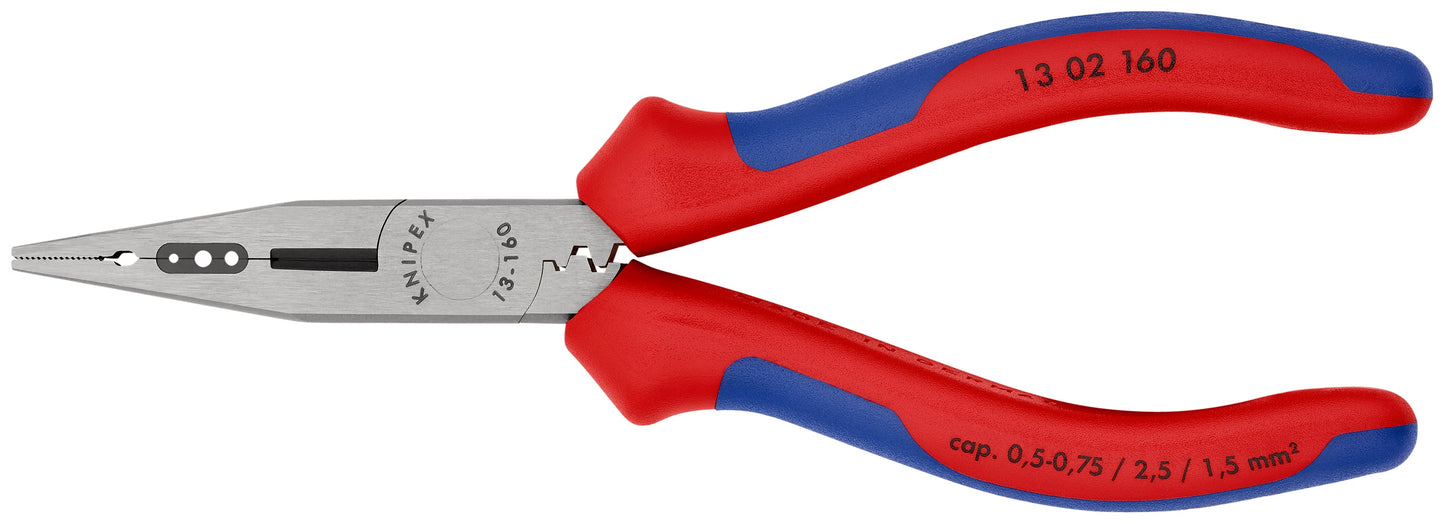 KNIPEX 13 02 160 SB Pinza de electricista con mangos ergonómicos pavonada 160 mm (6.25″)