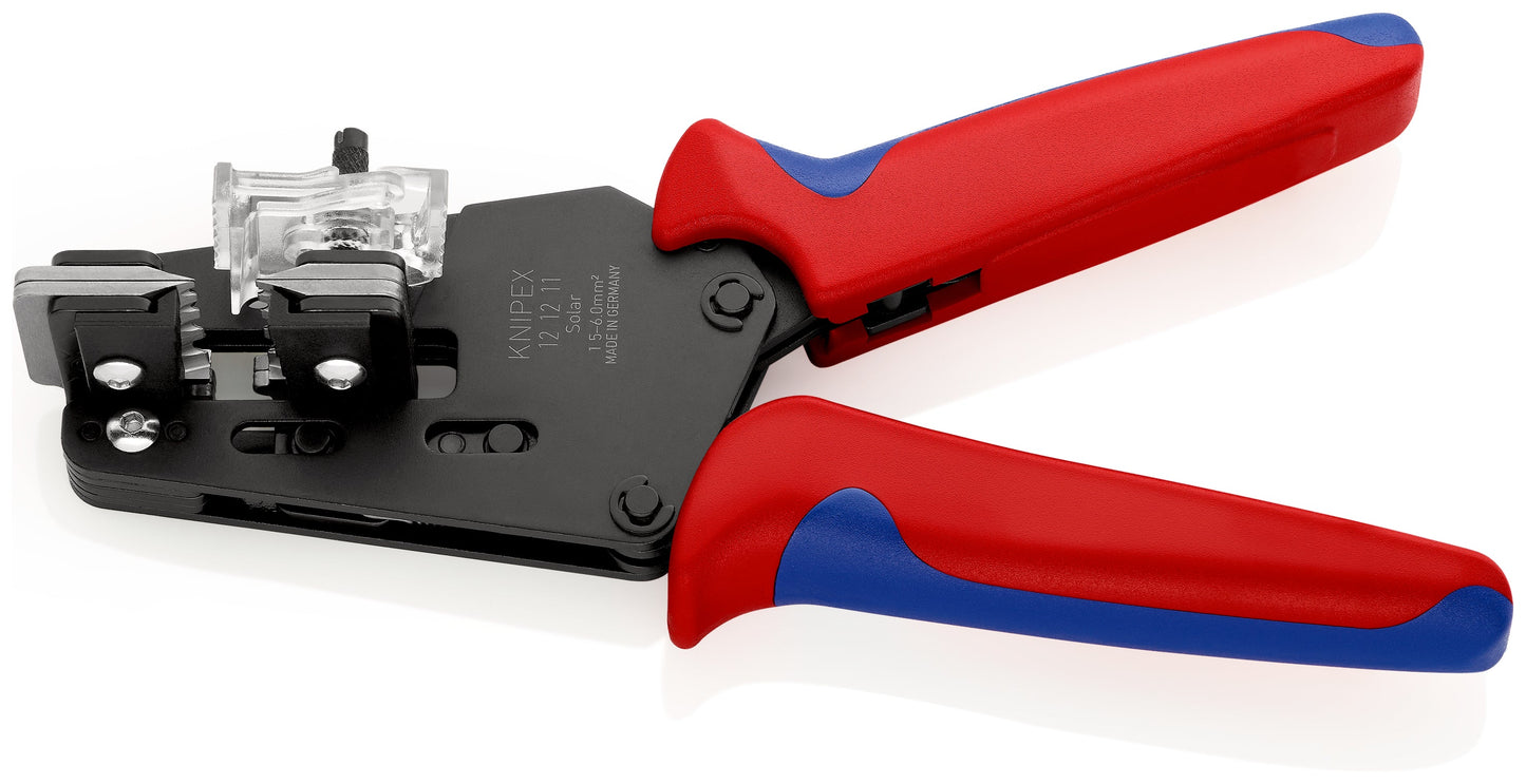 KNIPEX 12 12 11 Pinza pelacables de precisión con cuchillas adaptadas con mangos ergonómicos bruñido 195 mm (7.75″)