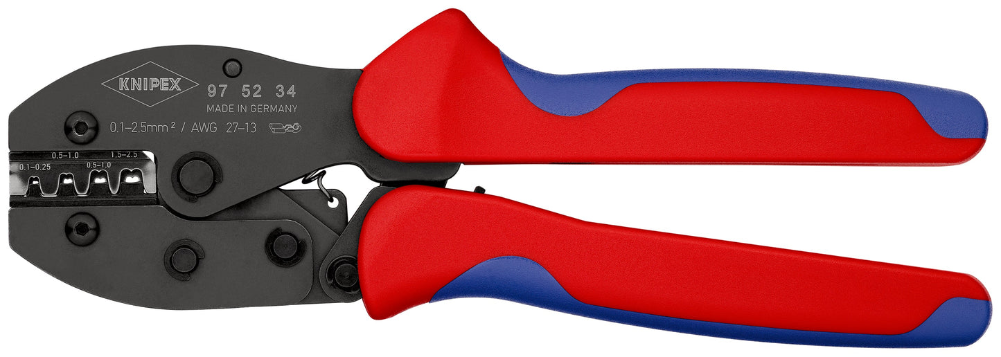 KNIPEX 97 52 34 PreciForce® Pinzas para engarzar terminales con mangos en dos componentes bruñido 220 mm