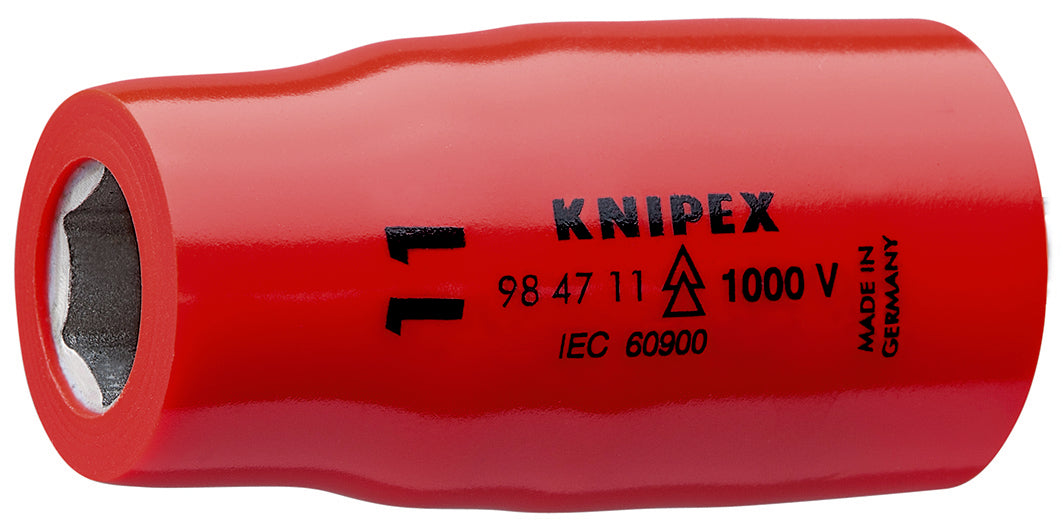 KNIPEX 98 47 11 Dado hexagonal aislado 1000V de 11 mm para cuadradillo de 1/2'' 54 mm
