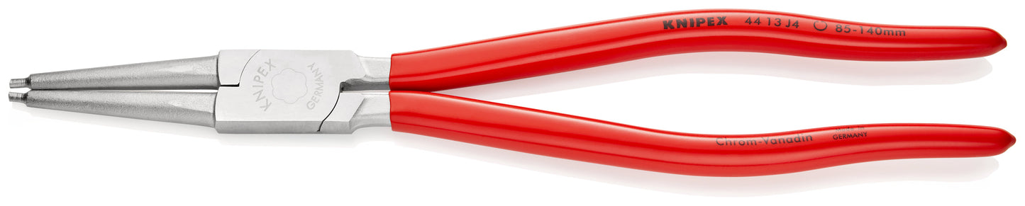 KNIPEX 44 13 J4 Pinza para anillos de retención interiores con puntas rectas con mangos de plástico cromada 320 mm (12.5'')