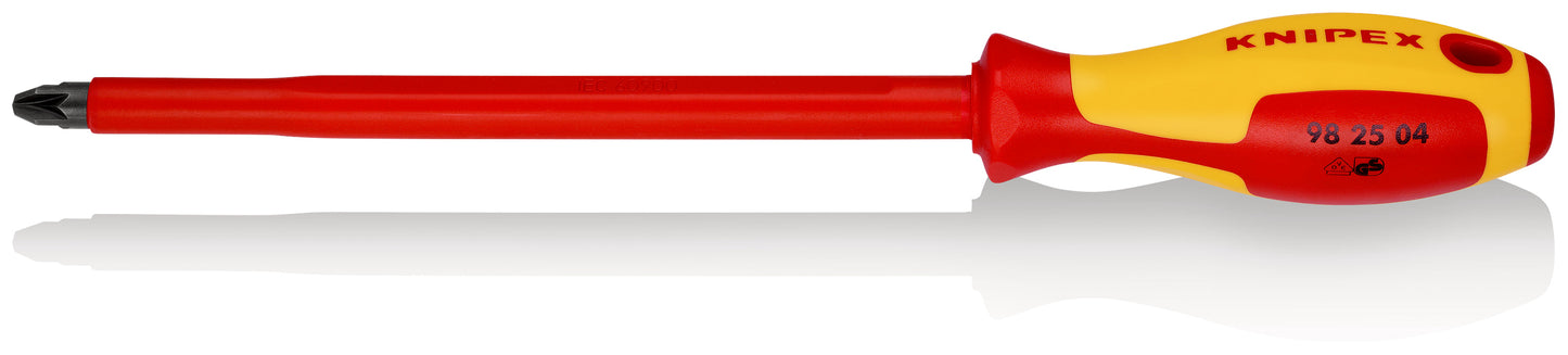 KNIPEX 98 25 04 Desarmador de cruz Pozidriv aislado PZ4 con mango ergonómico 1000V bruñido 320 mm (12.5'')