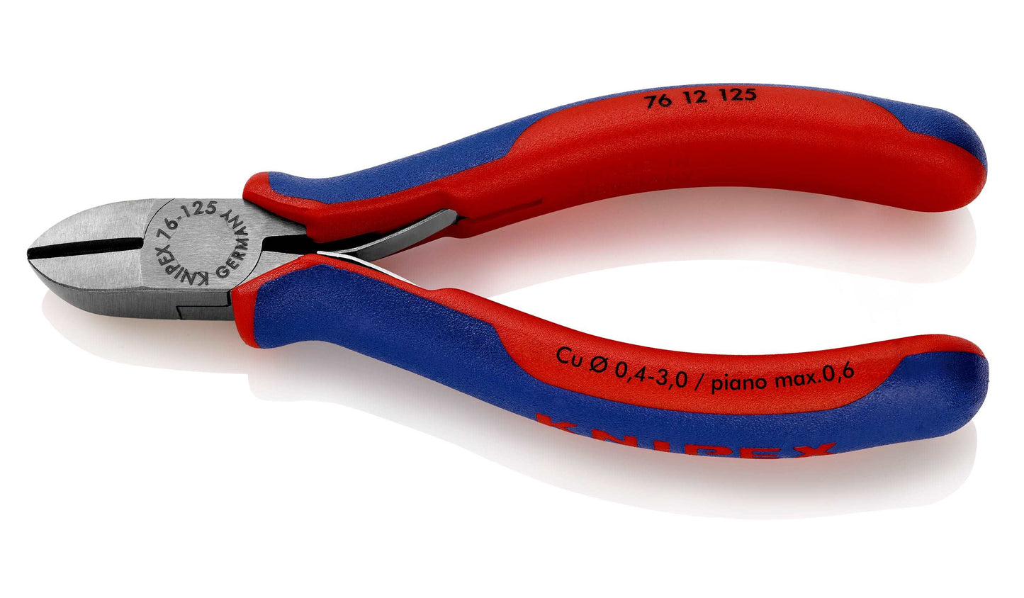 KNIPEX 76 12 125 Pinzas de corte diagonal Para electromecánica con mangos en dos componentes acabado pavonado 125 mm