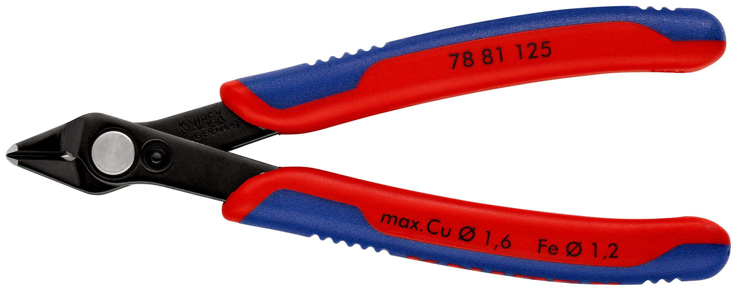 KNIPEX 78 81 125 SB Electronic Super Knips® con mangos en dos componentes bruñido 125 mm