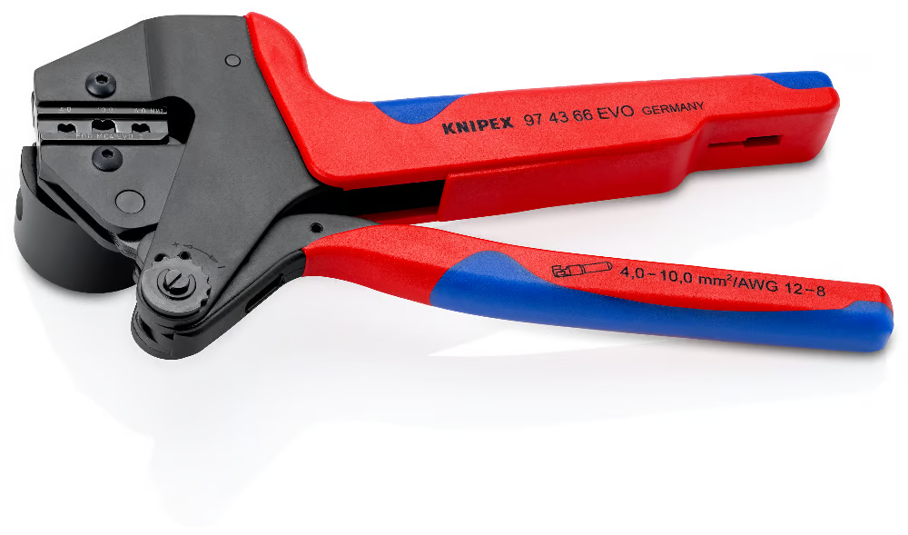 KNIPEX 97 43 66 EVO Crimpadora para sistema de mordazas intercambiables 200 mm