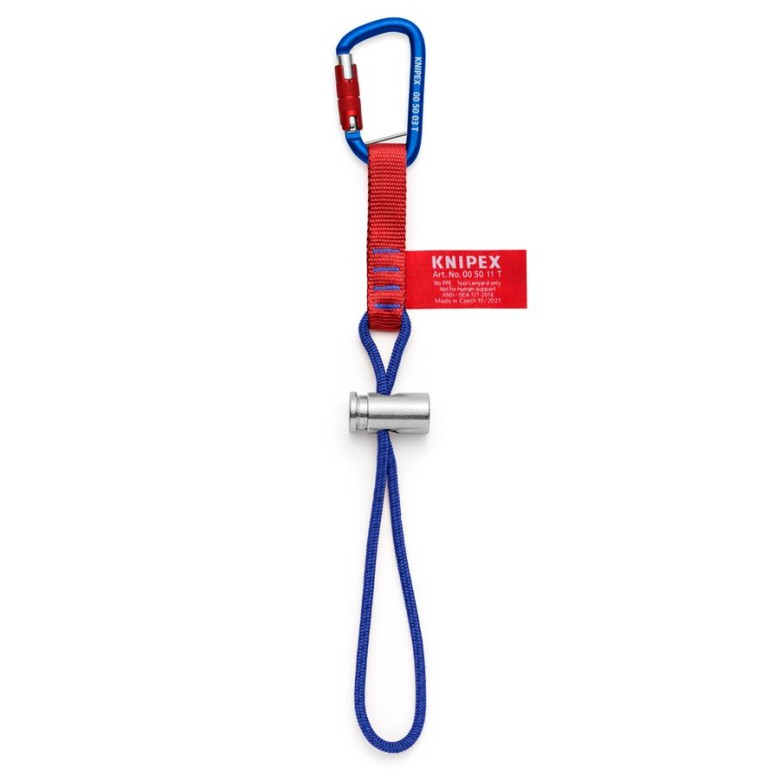 KNIPEX 00 50 13 T BK Cordón de seguridad con mosquetón fijado 186 mm (7.25")