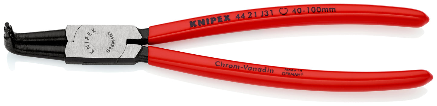 KNIPEX 44 21 J31 SB Pinza para anillos de retención interiores en taladros recubierto de plástico acabado pavonado 215 mm