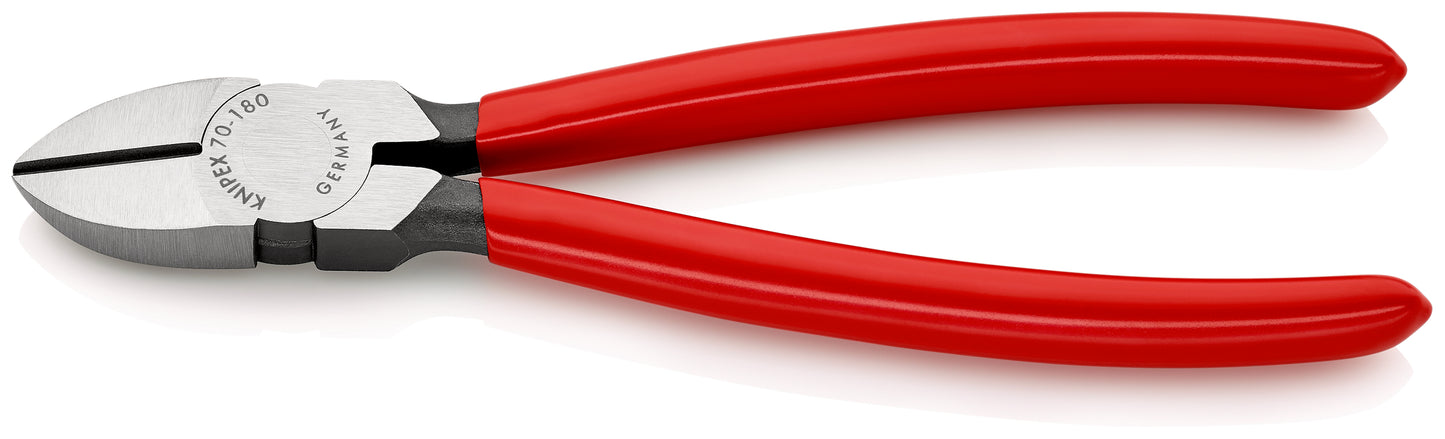 KNIPEX 70 01 180 SB Pinzas de corte diagonal recubierto de plástico acabado pavonado 180 mm