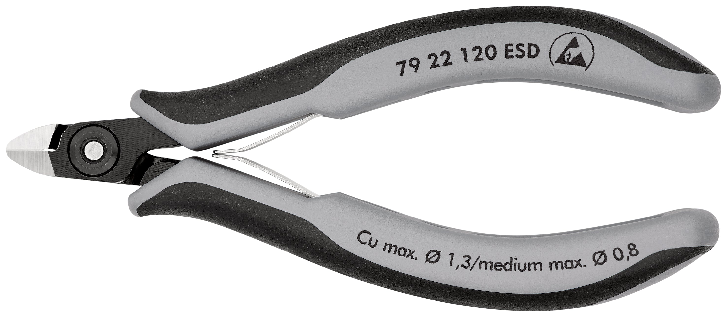 KNIPEX 79 22 120 ESD Pinzas de precisión de corte diagonal para electrónica ESD 120 mm