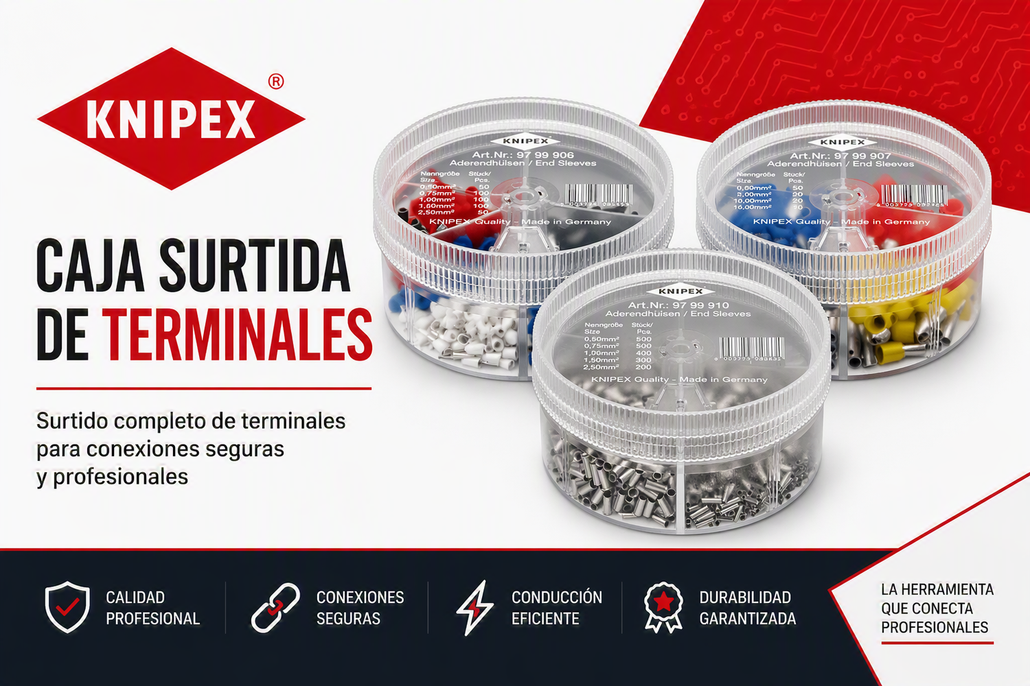Caja surtida de terminales