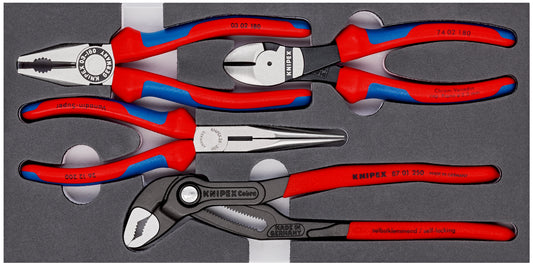 KNIPEX 00 20 01 V15 Juego de Pinzas en alojamiento de espuma 4 unidades