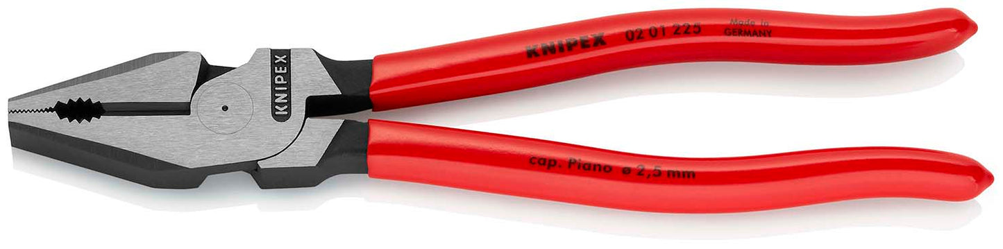 KNIPEX 02 01 225 Pinza universal para trabajos pesados recubierto de plástico acabado pavonado 225 mm