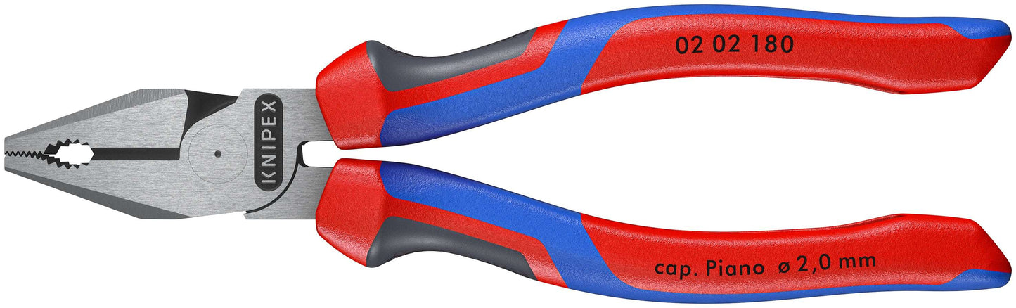 KNIPEX 02 02 180 Pinza universal para trabajos pesados con mangos confort acabado pavonado 180 mm