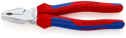 KNIPEX 02 05 200 Pinza universal para trabajos pesados Con fundas en dos componentes cromado 200 mm