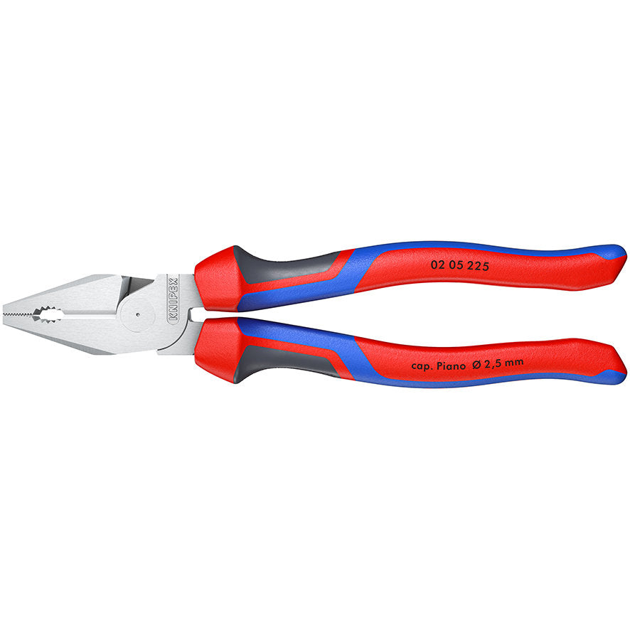 KNIPEX 02 05 225 Pinza universal de alta palanca con mangos ergonómicos cromada 225 mm (9″)