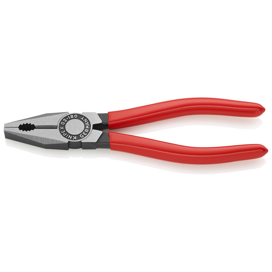 KNIPEX 03 01 180 SB Pinza universal con mangos de plástico pavonada 180 mm (7.25″)